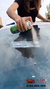 Bình xịt vệ sinh tẩy keo vết băng dính nhựa đường bám trên xe Oto