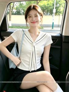 Navy Collar Regular Fit Short Sleeve T-shirt