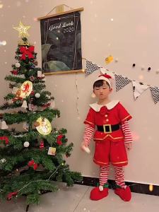 Elf Costume Christmas for Kids Adult Boys Girls Christmas Costumes Set Santa Cosplay Parent-Child Adult Christmas Cosplay Party School Show Santa Claus Elf Costume Red Green Xmas Clothes Elf Family Costume