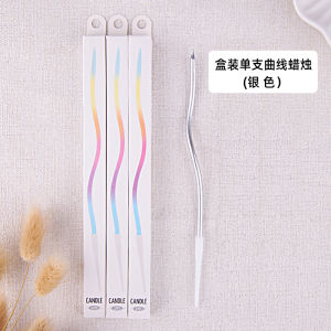 Gold Plated Bent Candle Single Branch Birthday Cake Decoration Baking Party Gold And Silver Curved Candles Festive Supplies