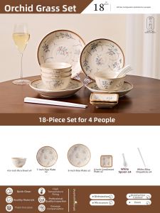 Stylish Gift New Home Underglaze Floral Ceramic Tableware