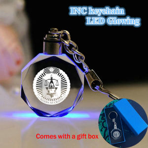 Christian LED Crystal Keychain 7 Colors | Christmas/Baptism/Mass Gifts | Religious Decor