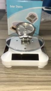 Solar Showcase 360 Automatic Rotating Turntable Jewelry Organizer Jade Ware Necklace Bracelet Watch Phone Display Stand