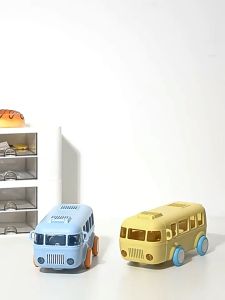 Portable Bus Water Cup/Botol Minum Anak Tritan Motif Bus/Botol Minum Anak Bus Tali Panjang/Botol Air Minum Bentuk Bus Dengan Sedotan Tritan Botol Mainan Anak 500ML Water Cup