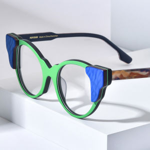 HEPIDEM Acetate Glasses Frame Women Cat Eye Eyeglasses Fashion Famous Brand Designer Cateye Japanese Handmade Spectacles Optical Eyewear 9384