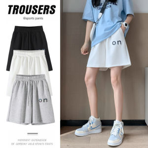 White Sports Shorts Womens Summer Thin Wide Leg High Waist Slimming Casual Pants Loose Fit Five-Quarter Length