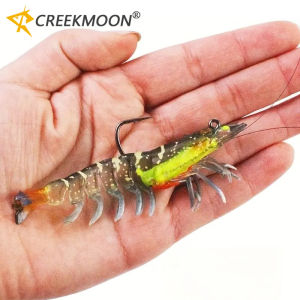 Soft Lifelike Shrimp Baits 9cm 12g Artificial Luminous Jigs Bait For Fishing Jigging Outdoor Sea Lure for Redfish Bass Prawn 1PC