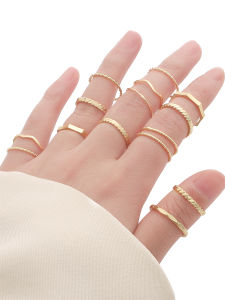 Copper Plated 14K Gold Twisted MultipleShape Wedding BandFull Eternity Engagement Ring