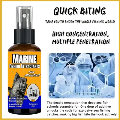 1pcs Marine Fishing Attractant Spray - High Concentration Fish Attractant with Powerful Seafood Odor for Saltwater Anglers60ml