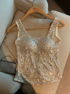 GUZILIAN | French Chic Sequin Strapless Crop Top Womens Suit Inner Wear Beautiful Back Bra Integrated Outer Wear Sleeveless Vest