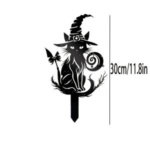 CIFbuy | CIFBUY Metal Wall Art Black Cat Halloween Sign Iron Garden Yard Decor Outdoor Party Decoration Home Hanging Ornament