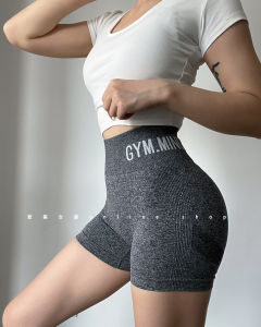 Fashion Letters Peach Hip Sports Shorts High Waist Breathable Hip Raise Fitness Pants Seamless Tight Wait Lifting Shorts