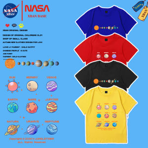 NASA Collaborative Kids Short Sleeve T-Shirt Cotton Summer Breathable Childrens Fashion Star Planet Print Top for Boys And Girls