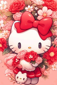 Takara Tomy | Bộ Tranh Kim Cương Tự Làm Hello Kitty - Mèo Hoạt Hình Dễ Thương Với Nơ Và Đồ Ăn Ngon Diện Tích Dán Đầy Đủ Dùng Trang Trí Phòng Khách & Làm Quà Tặng