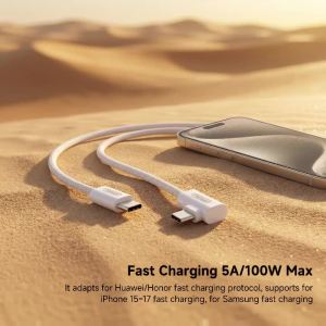 Cáp Sạc Nhanh USB C Sang Type C 90 Độ NNBILI 100W Hỗ Trợ Truyền Dữ Liệu 5A Dành Cho Huawei Samsung Xiaomi iPhone 17 16 Máy Tính Bảng