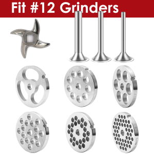 #12 Meat Grinder AccessoriesStainless Steel BladesGrinder Plate DiscsReplacement for #12 Grinders