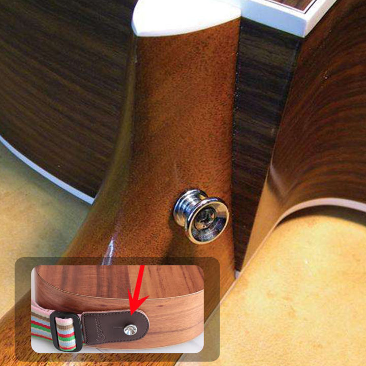 2PCS Wool Copper Guitar Strap Lock Locking Pegs Pins Mushroom Shape End