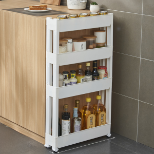 Bathroom Gap/12/16cm Gap Storage Rack Bathroom Narrow Slot Storage Shelf Kitchen Refrigerator Movable Shelf