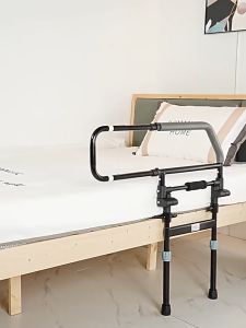 Bed Rails for Elderly Adults Foldable Bed Assist Handle Heavy Duty Bed Rail for Fall Prevention Adjustable Height Fit King Queen Full Twin