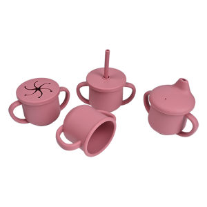 Amazon Cross-Border Childrens Cups Infant Platinum Level Silicone Snack Cup Snack Cup No-Spill Cup Sippy Cup