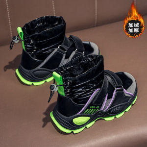 Boys Snow Boots 2024 Winter New Arrival Fleece-lined Thickened Northeast China Cotton Shoes Kids Waterproof Non Slip Boy Teen