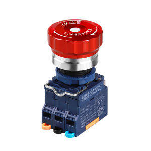 LANBOO | High Current Quick-Plug Metal Plastic Emergency Stop Button with Indicator Light 24V