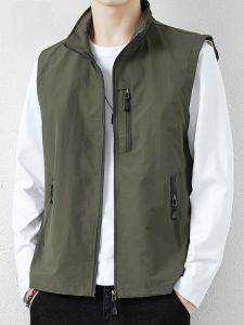 ROMON | Áo vest công sở nam Lormen mùa xuân thu ngoài trời thường ngày chống gió chụp ảnh vest áo khoác cổ đứng