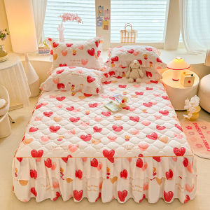 SUNLIGHT HOME Floral Bedsheet With LaceMulti-pattern Thickened Bed SheetBreathable Mattress Cover