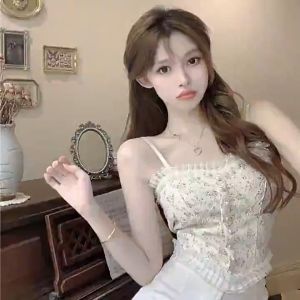 ABC BR095 Bra Bh Tanktop Crop Korean Lace Floral Vintage Wanita Motif Bunga Retro Gaya Korea Termurah