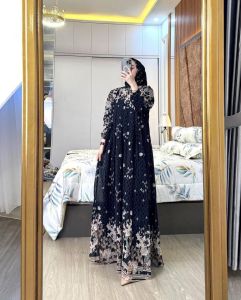 Alesha - Gamis Set Hijab Terbaru Thalita Set Hijab Segi 4 Dress Motif Terbaru Gamis Terbaru Wanita Muslimah Kekinian