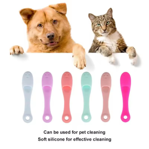 Soft Silicone Pet Finger Brush Dog Cat Tear Stain Remover Toothbrush Oral Dental Multifunctional Grooming Supplies Dog Care Tool