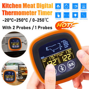 Kitchen Thermometer Digital Remote Food Kitchen Oven Thermometer Probe For BBQ Grill Oven Meat Timer Temperature Manually Set ﻿