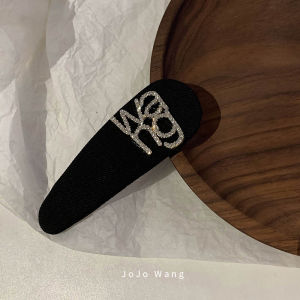 Black Sparkling Diamond BB Hair Clip Womens Bangs Hair Accessories Water Diamond Edge Hair Card Top Hair Clip Fashionable Hair Accessories