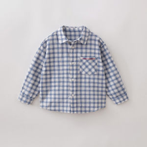 Marc&Janie | Breathable Linen Boys Shirt Vintage Check Pattern