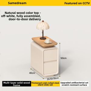 SAMEDREAM | Narrow and Small Vintage Cream Style Nightstand