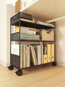 Portable Under-Desk Storage Shelf With Wheels