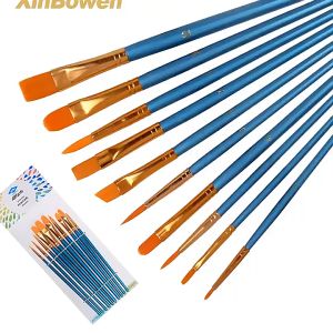 10pcs Paint Brushes Set Artist Painting Brush Acrylic Oil Watercolor Artist Professional Supplies