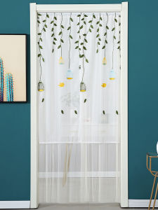 Modern Minimalist Lace Door Curtain No Punching Semi Curtain Short Partition Bedroom Bathroom Insect Proof Privacy Protection