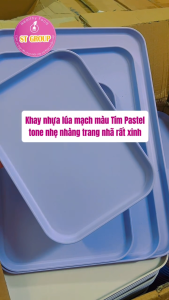 Khay nhựa lúa mạch chữ nhật ST GROUP màu tím pastel đủ kích cỡ phong cách Bắc Âu thanh lịch Đĩa nhựa trang trí decor chụp ảnh Mâm cơm gia đình quán ăn