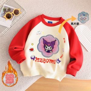 Single-Layer Fleece-Lined Thickened Autumn and Winter Girls Clow Sequin 2025 Life Snake Year Little Boy Ultraman Red Sweater