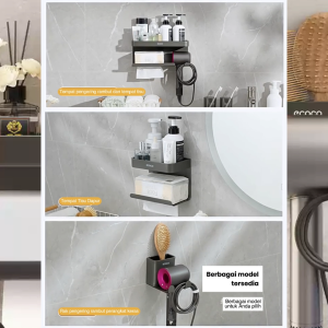 ECOCO Hardware Tissue Holder Aluminium -  Rak Tissue Gantung Rak Multifungsi Rak Minimalist Rak Dinding Rak Kamar Mandi