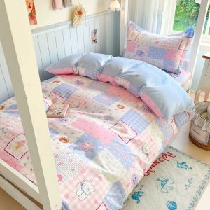 BEIPIN | Cotton Printed Bedding Set for Student Dormitory 6 Pieces