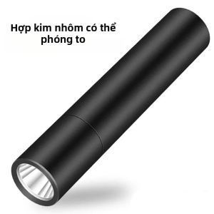 ESMARTER | Đèn Pin LED Mini Di Động USB Sạc Bỏ Túi Có Pin Tích Hợp Có Thể Phóng To Cắm Trại Tìm Kiếm Đèn Lồng Đen Q5 Bóng Đèn