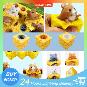 1 Pcs Creative Decompression Cheese Mouse Squeeze Cup Squeeze Cheese Mice Toy Cute Cheese Mouse Toy Pinch Joy Squeeze Squirrel Cup Relieve Pressure Release Toy Soft Squeezing Children's Toys Decompression Toys