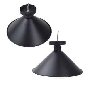 โคมไฟแชนเดอเลียแบบโฮลเดอร์โคมไฟ E27ไฟเพดานอุตสาหกรรมแบบกึ่งฟลัชติดตั้งพร้อมอุปกรณ์ตกแต่งโคมไฟโลหะสีดำด้าน