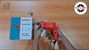 MODERN M-2100E Bor Listrik 10mm Tangan Kayu Besi Elektrik Electric Hand Drill 10 mm Variable Speed Bolak Balik Reversible Mesin M2100E