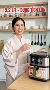 Máy chiên không dầu Yoake YK-AF926 dung tích lớn 9.2L công suất mạnh 1800W công nghệ Rapid Air 360° nhiệt độ điều chỉnh 50-200°C bảo hành 12 tháng.