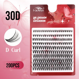 FADVAN D Curl 8-16mm 10 Rows Heat Bond Seal Eyelash Extensions 0.07mm DIY Natural Cluster Kit Black Segmented False Eyelashes