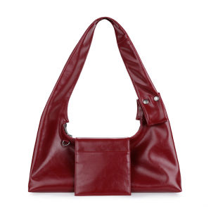 Original Small Bordeaux Red Detachable Retro Commuter Crossbody Bag Underarm Single Shoulder Yoke Bag for Men And Women