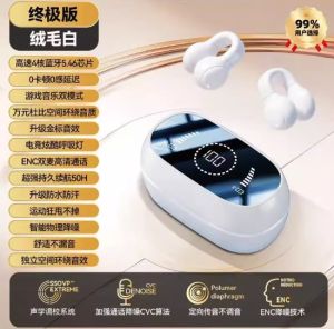 Clip on Bluetooth Earphones New True Dolby Voice 2025 German Bone Conduction Sports Running Noise Reduction Long Battery Life